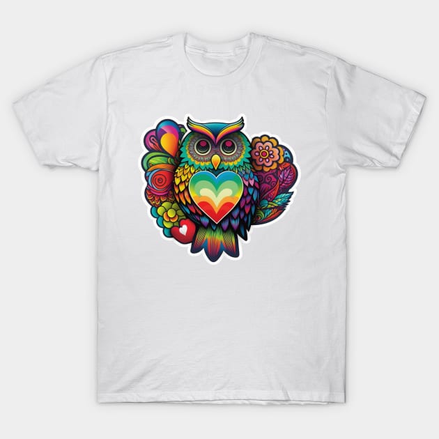 Groovy Psychedelic Owl T-Shirt by TheArtfulAllie